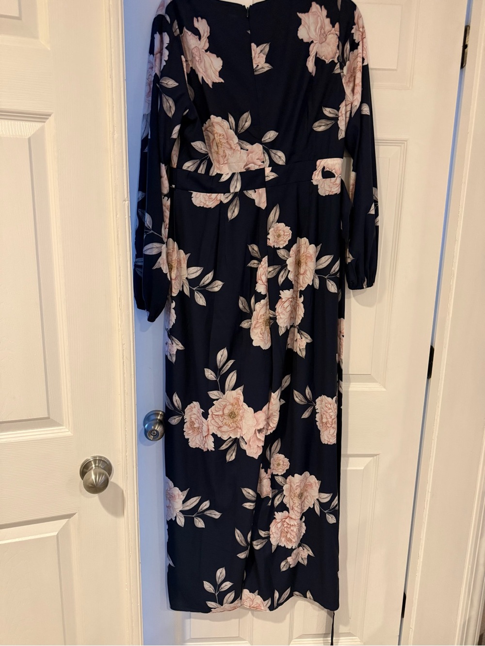 Valentina Navy Maxi Dress with Blush Floral Print